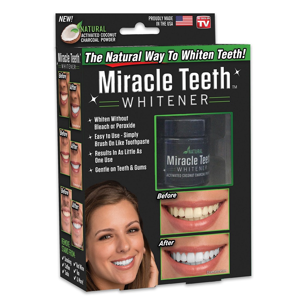 Miracle Teeth - természetes szén a fogfehérítéshez Miracle Teeth - természetes szén a fogfehérítéshez