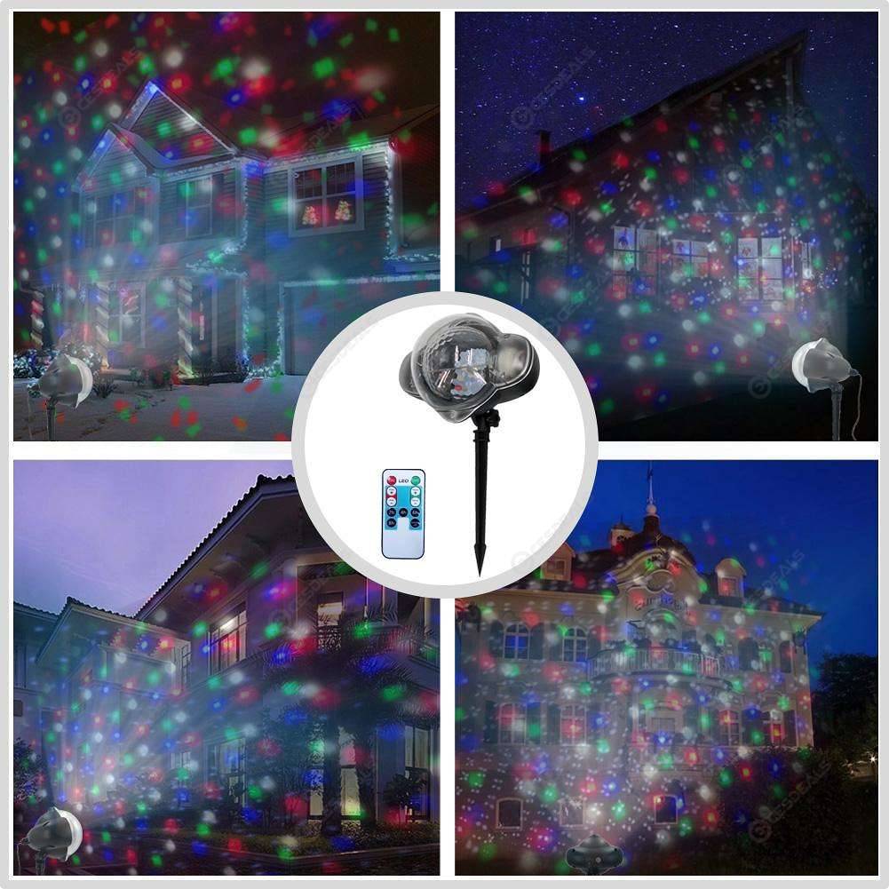 Karácsonyi LED hópehely projektor - színes Karácsonyi LED hópehely projektor - színes