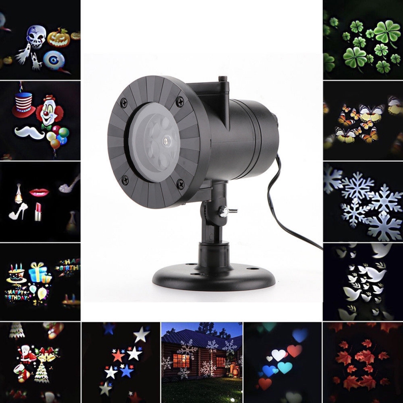 Kültéri LED projektor 12 cserélhető mintával Kültéri LED projektor 12 cserélhető mintával